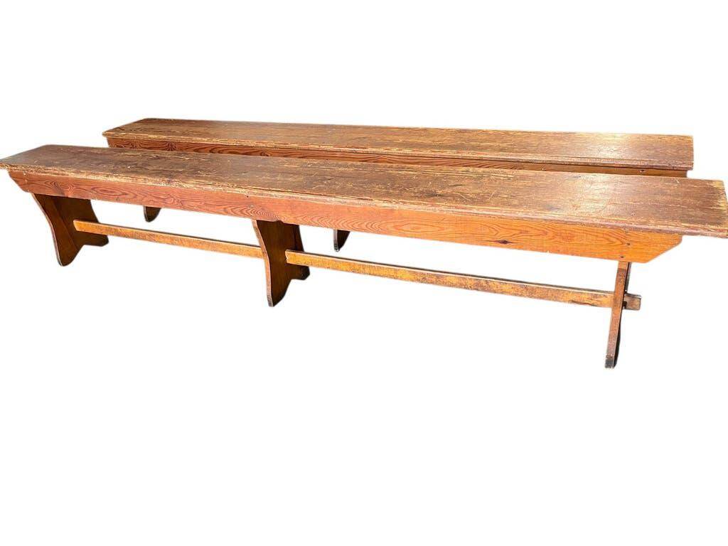 XL vintage wooden bench