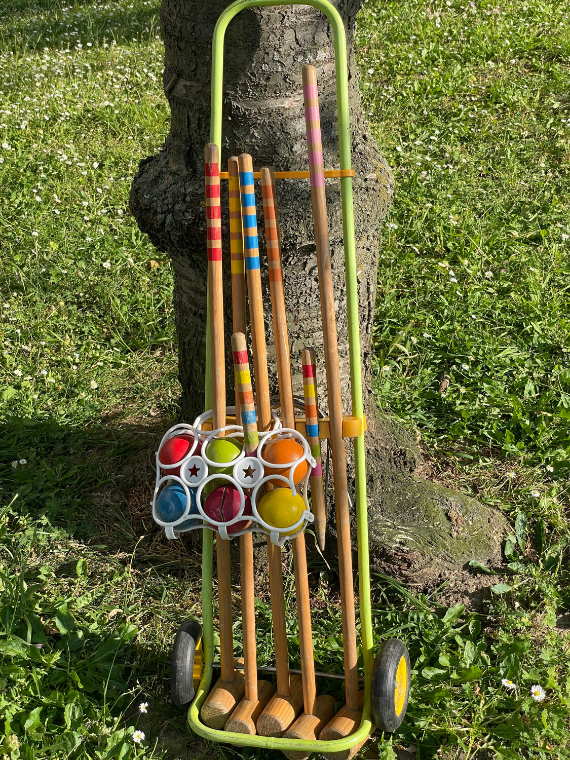 Wooden croquet game