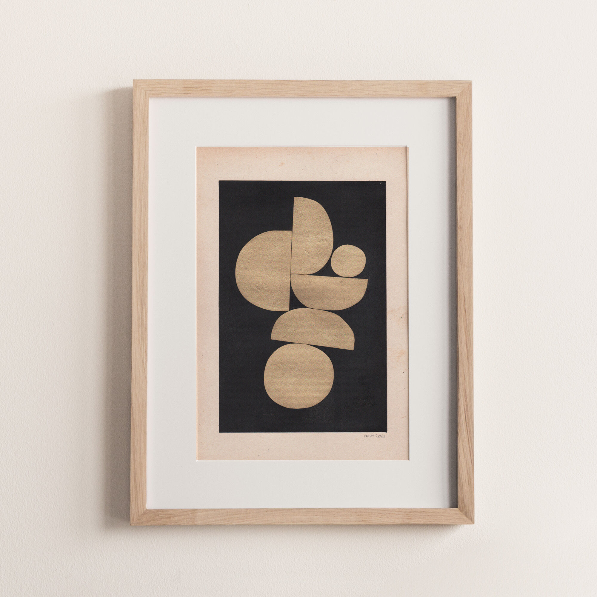 Collage on antique paper • c441 • signed eawy