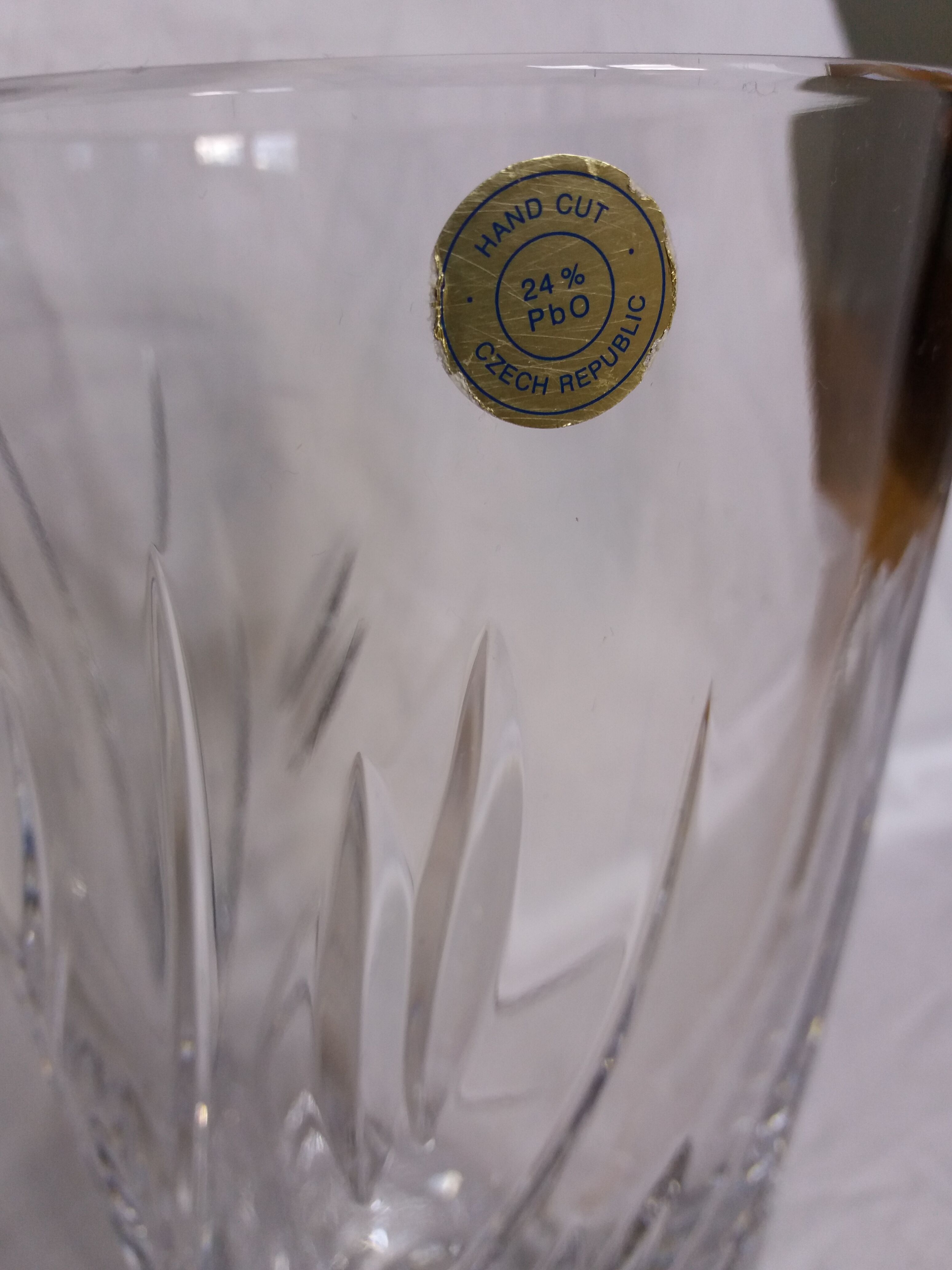 Bohemian crystal vase stamped Crystal Bohemia
