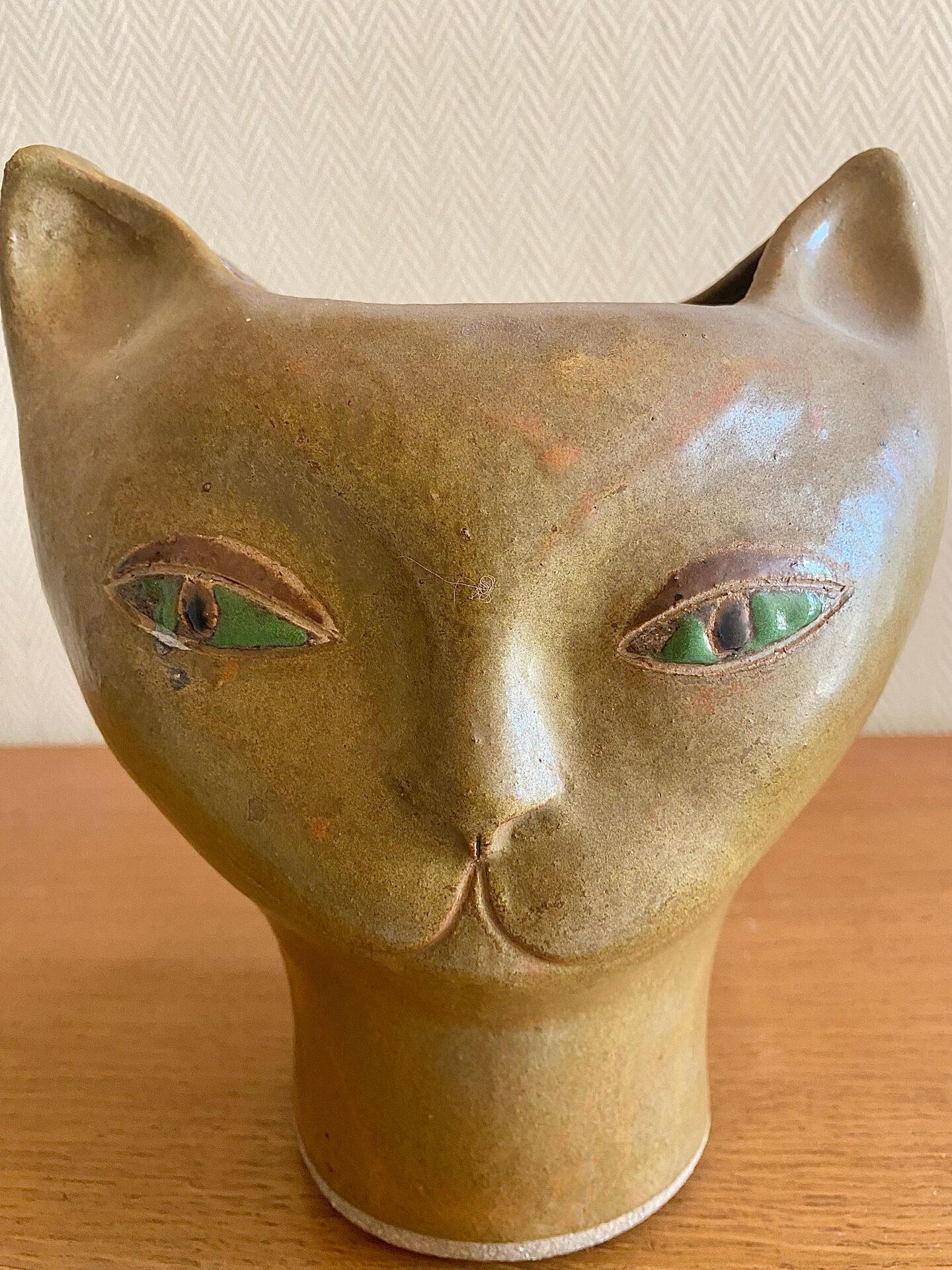 Vase sculpture cat in stoneware Johanna Grothendieck