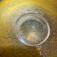 Antique Tripod Side Table Black Metal & Yellow Glass Bowl Years