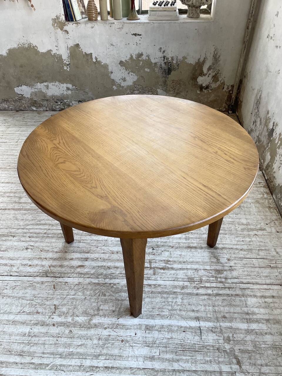 1950s round oak table