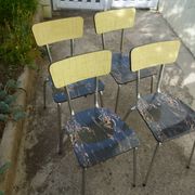 4 formica chairs with chrome legs