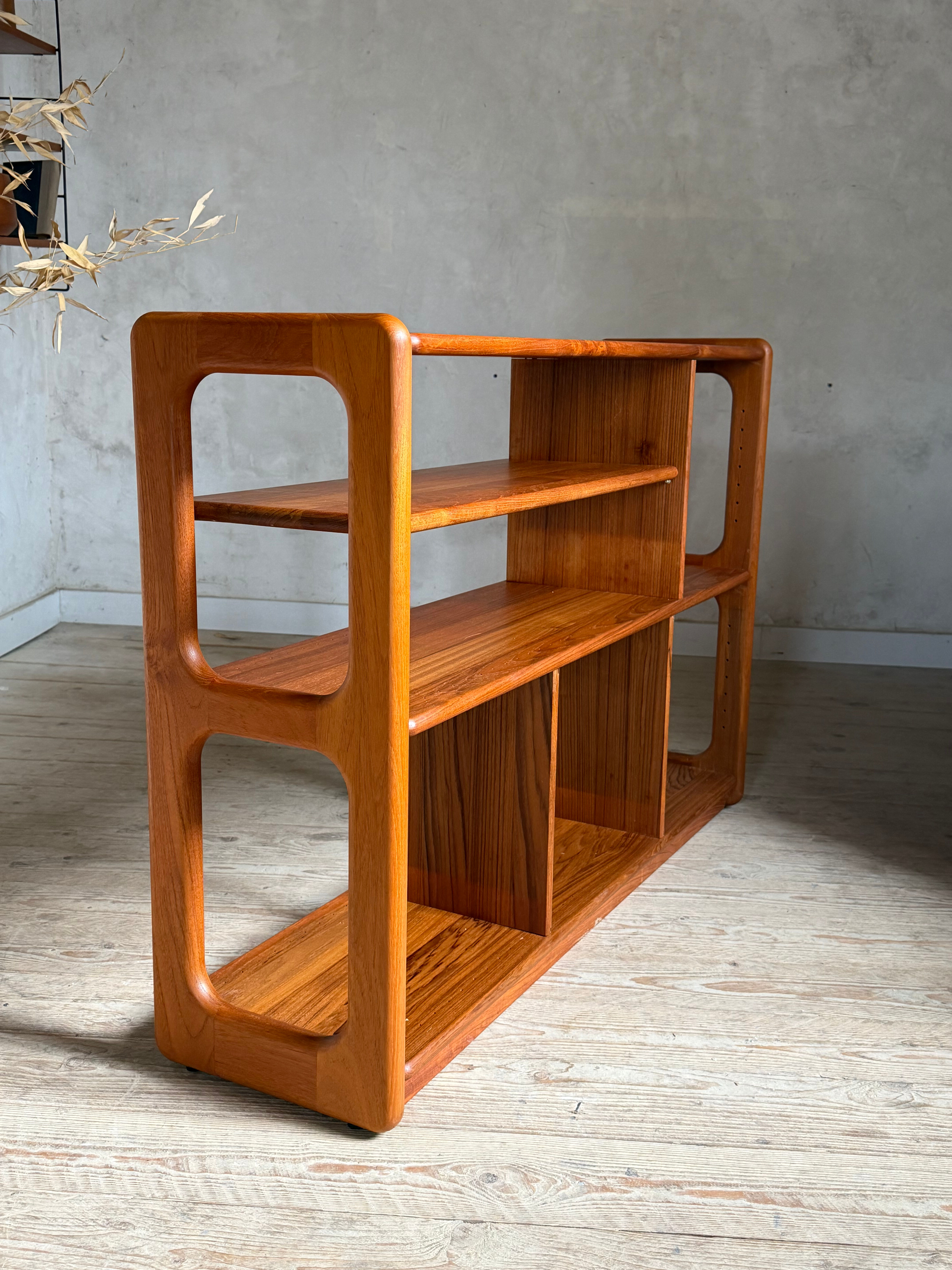 Vintage Scandinavian library in solid teak