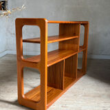 Vintage Scandinavian library in solid teak