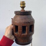 Brutalist wooden lamp base