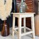 Old wooden stool with square seat