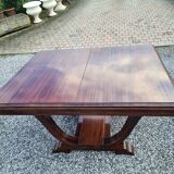 Solid mahogany art deco table with extensions