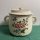 Pot shape pot with vintage ceramic lid floral decoration