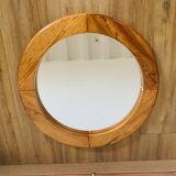 Vintage pine mirror by Glasmäster Markaryd Sweden 1970s