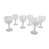 Lot 6 verres à pied en cristal ciselé non signé  hauteur 12,5 cm