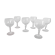 Lot 6 verres à pied en cristal ciselé non signé  hauteur 12,5 cm