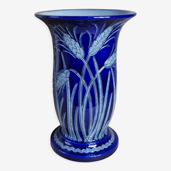 Blue-decorated stoneware vase Marcel Schmitter Betchdorff