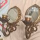 2 bronze wall lights and pretty mirror,,, napoleon 3 26x15