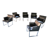 6 x Solo chair by Antonio Citterio for B&B Italia / Black leather