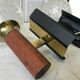 Pair of wall sconces balls in blown glass, metal and teak style 50s
