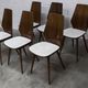 Set of 6 Baumann model 840 G2S chairs in varnished mahogany finish, 1963