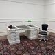 Classic English White Desk Set with Desk Chair
