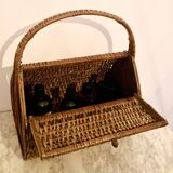 60s wicker basket handbag
