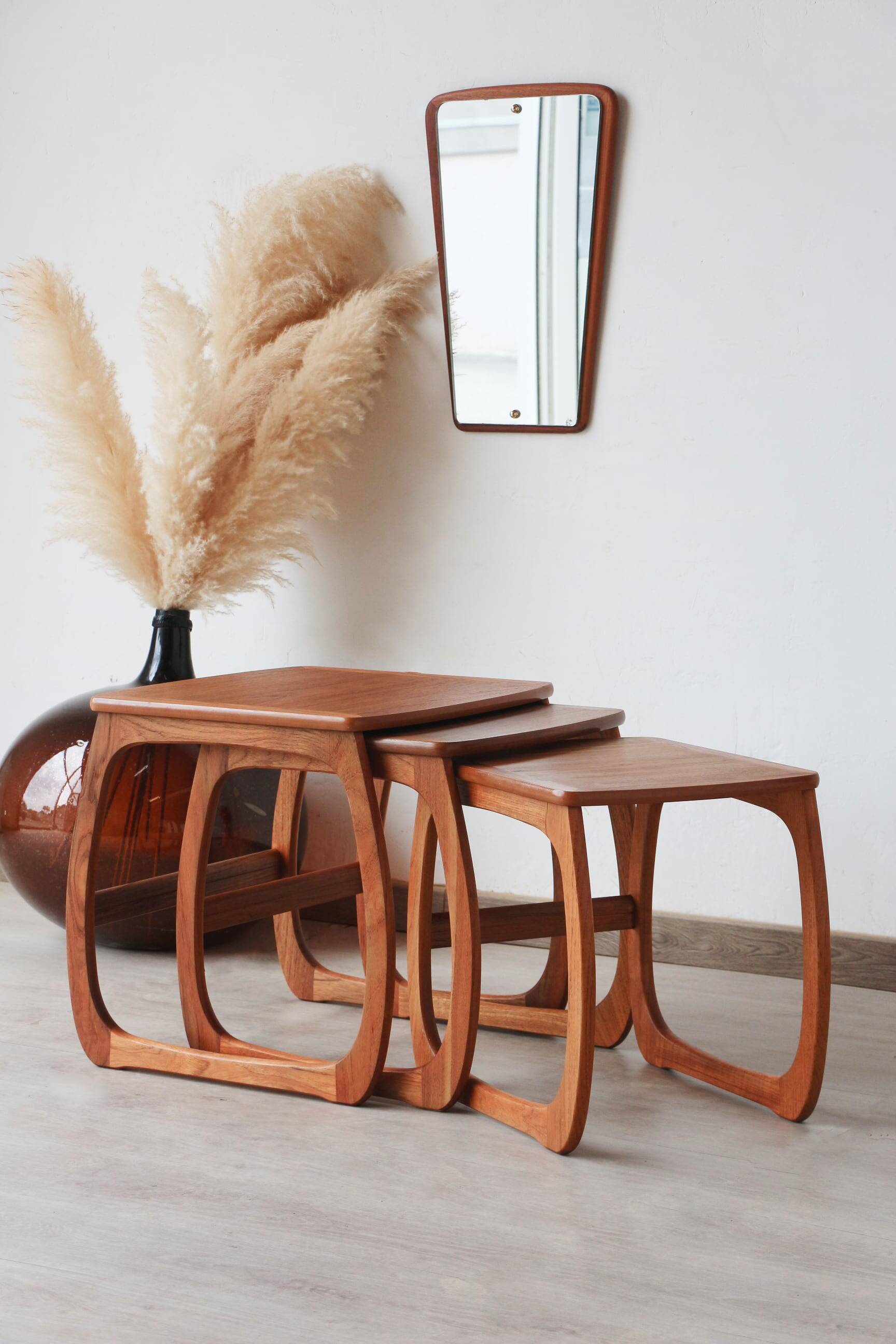 Vintage Teak Nesting Tables – 1960s Design | Nathan Furniture
