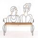 Banc en fer et rotin