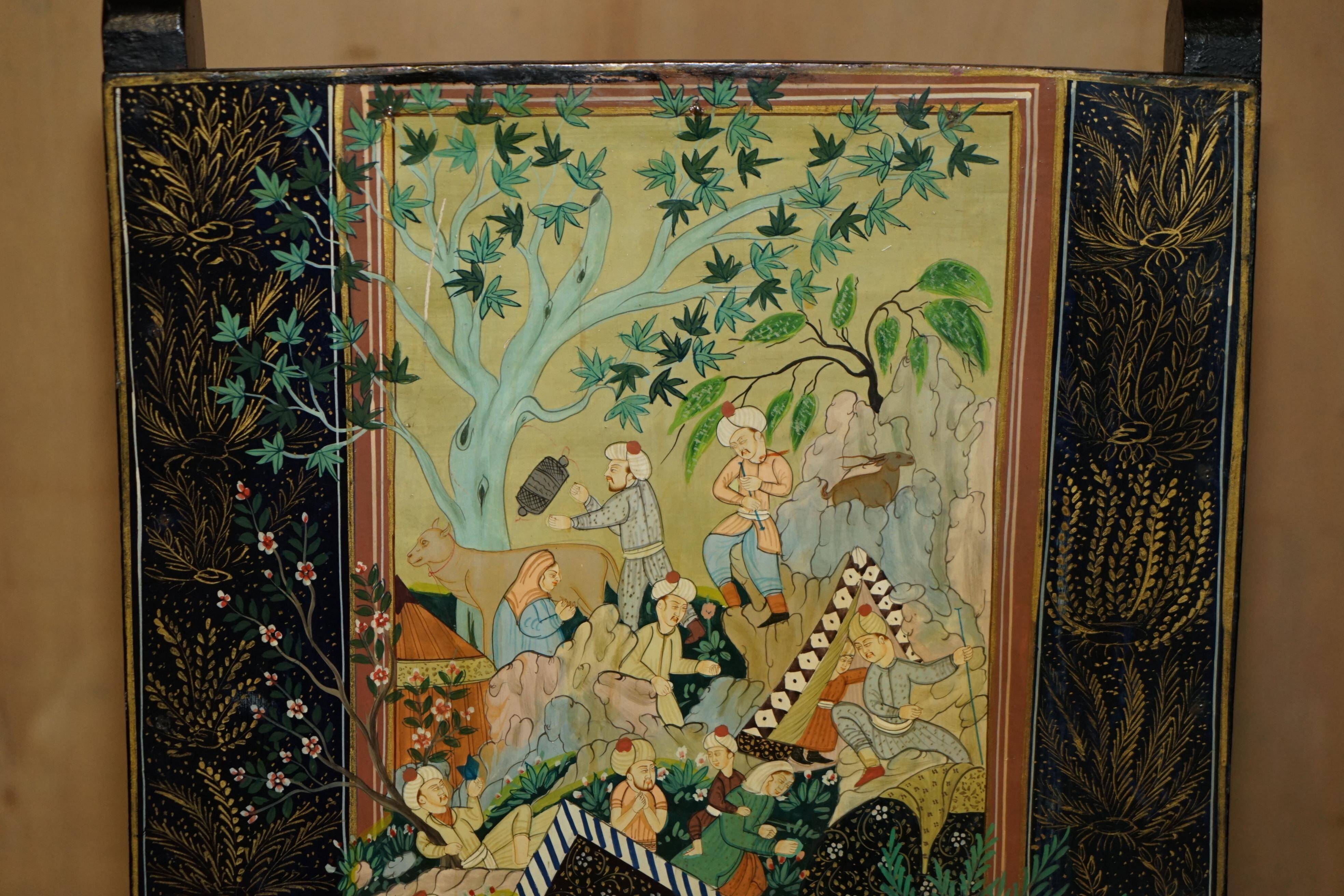 Vintage Anglo-Indian folding chair hand-painted.