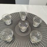 6 Verres ancien liqueur et 1 plat support offert