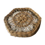 Wicker box with lace doilies