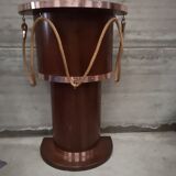 Dutch boat bar solid oak and red copper 1940 1950 art deco