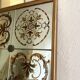 Antique bistro/brasserie mirror in reverse-painted glass, 202 x 102 cm