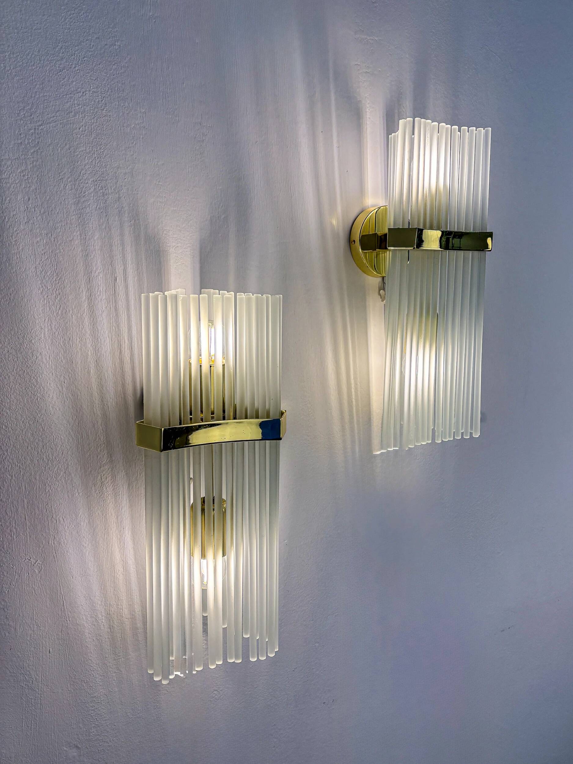 Pair of wall lights from Sciolari for Lightolier, circa 1970, Italy
