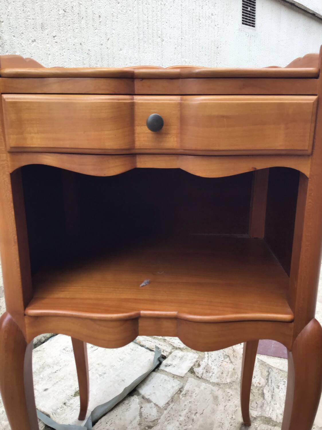 Pair of Louis XV style bedside tables in solid wood