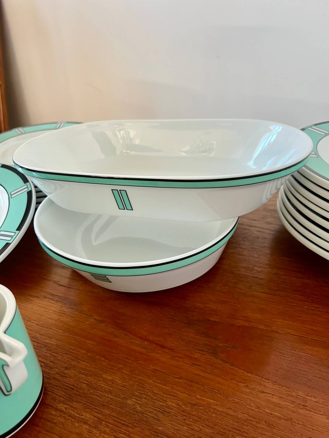 Vintage 72-piece tableware set Arzberg model Cult Focus postmodern bauhaus style