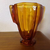 Amber art deco vase year 30 Czech Republic