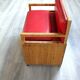 Vintage 1970s wicker cane storage bench chair