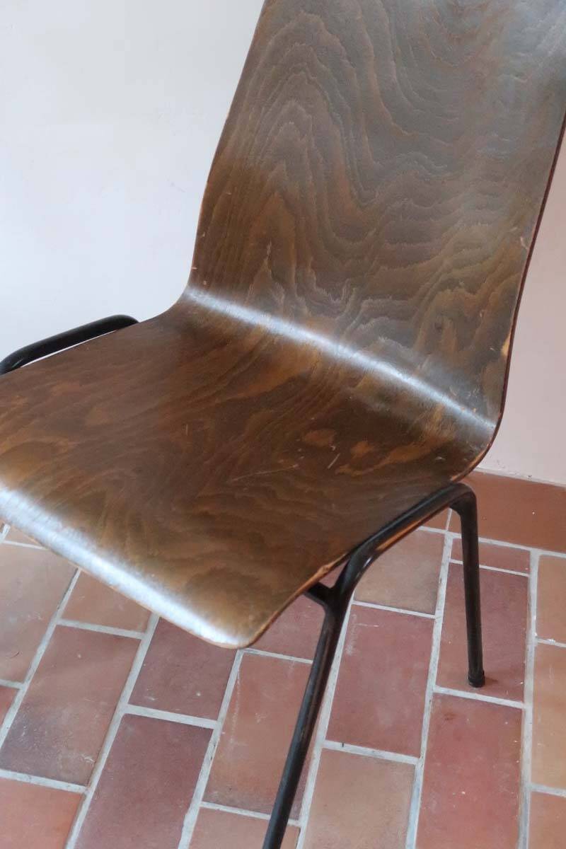 set of 10 vintage stackable chairs