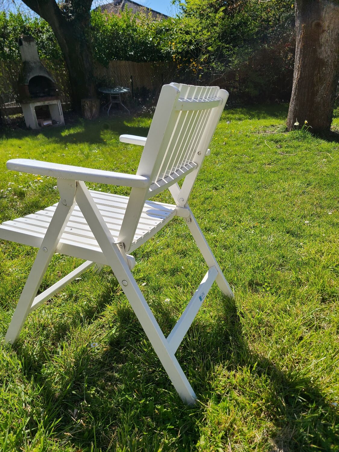 Garden chair in painted wood R gleizes circa 1960