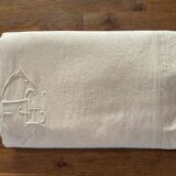 Old embroidered sheet, ec monogram