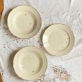 Lot de 3 plats de service plat Villeroy et Boch faïence ancienne couleur beige et dorure ACC-7260