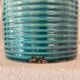Duck blue ribbed glazed ceramic bottle vase – Mid-Century style