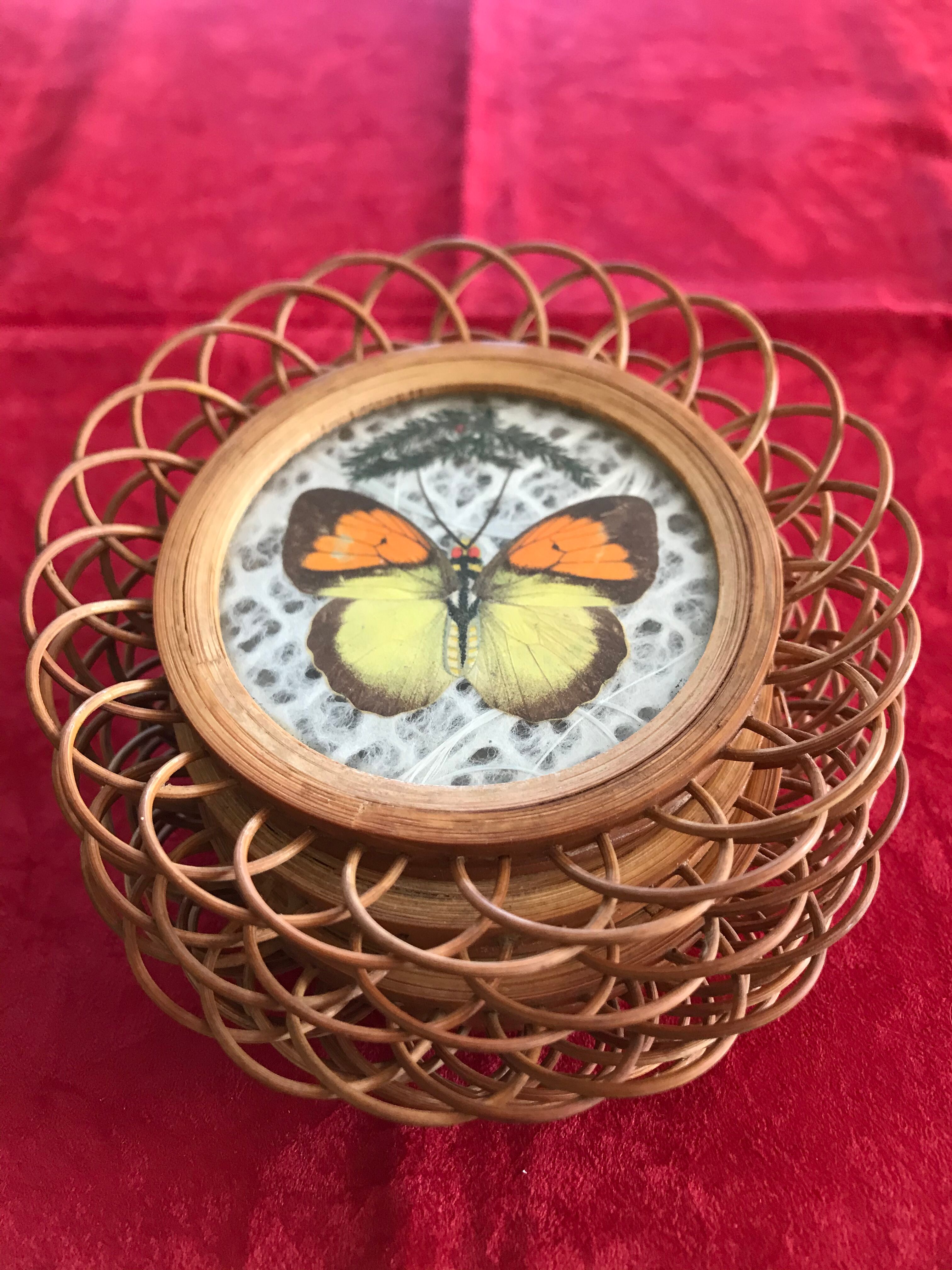 Vintage wicker coasters