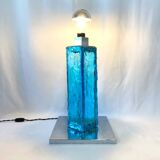 Large blue and chrome murano lamp, 1960s. Italy