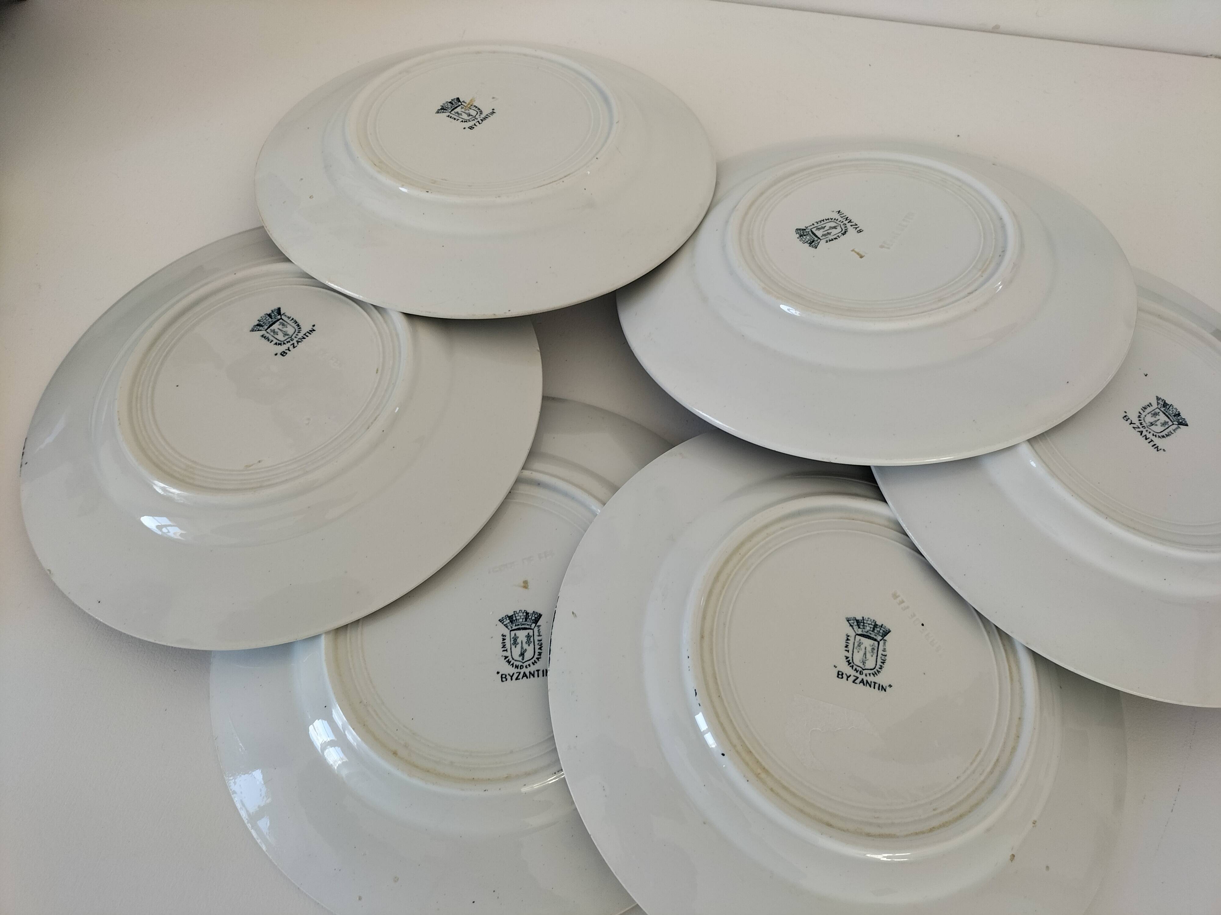6 Saint-Amand Hamage ironstone plates – Byzantine decor