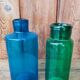Duo de vase en verre bleu et vert