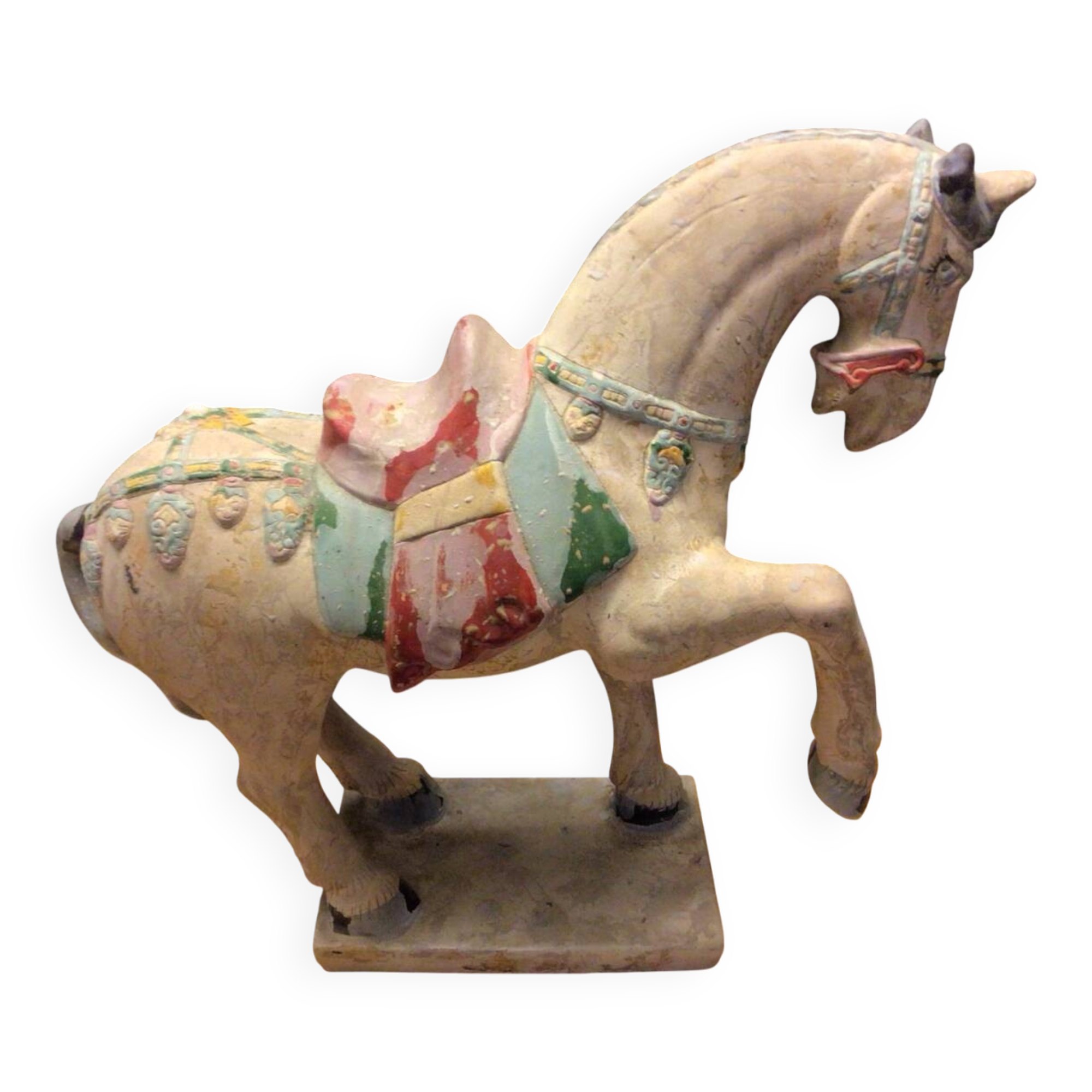 Cheval décoratif en terre cuite