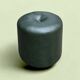 Pouf vintage rond en Skaï vert