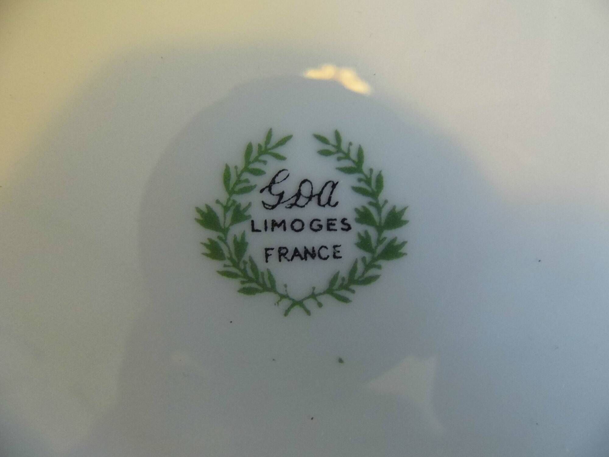 6 limoges porcelain assiettes cgt trans-atlantic general company, art deco