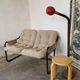 Tubular metal bench from the 80s