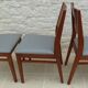 Set of 6 cherry wood style chairs with gray imitation leather seat